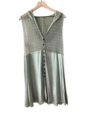 Women's L POL Celery Green Hooded Tunic Dress